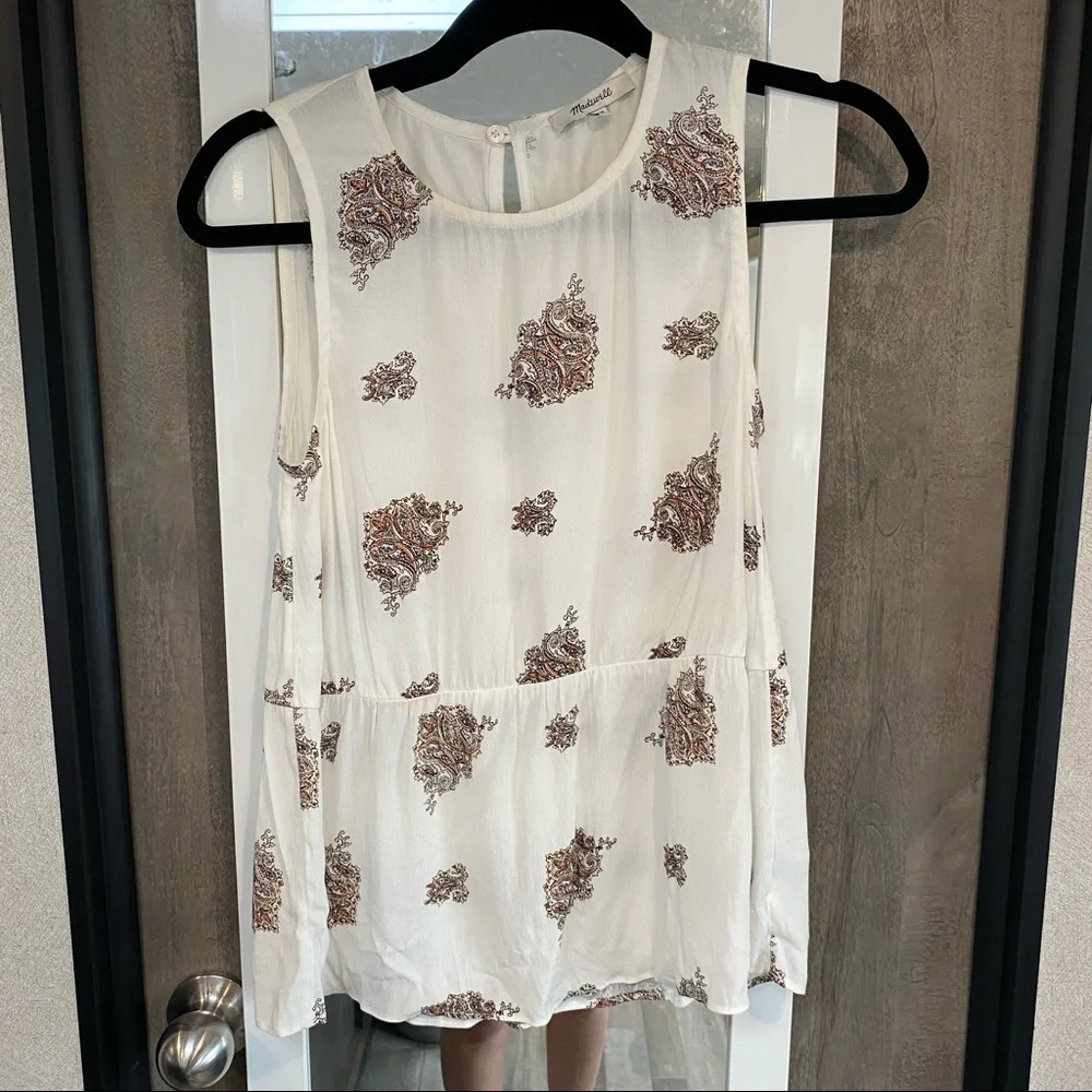 Madewell Ruffle Tank Top in Floating Paisley - Picture 5 of 9